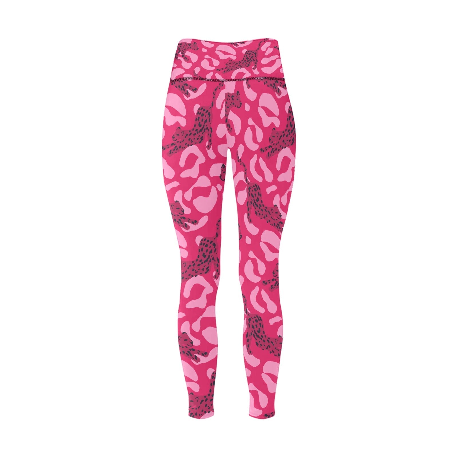 Pink Leopard High-Waisted Leggings