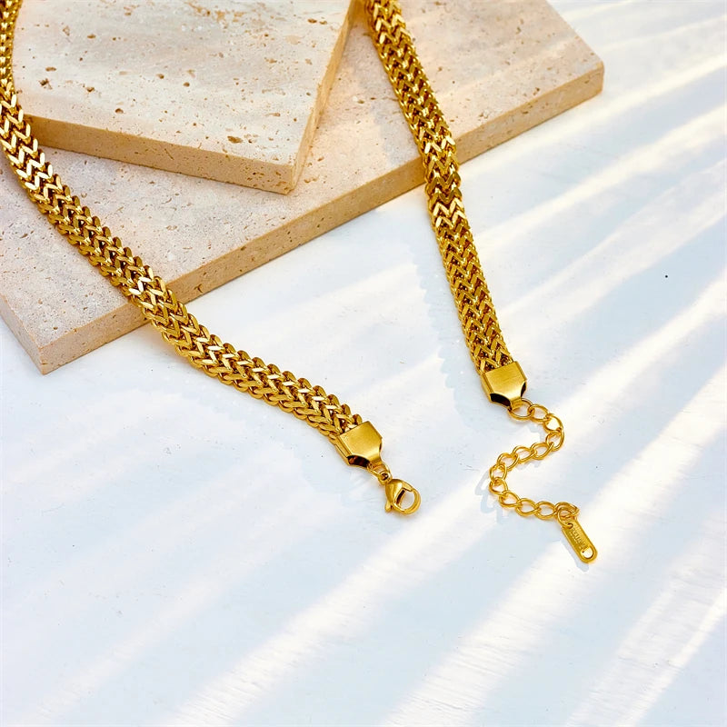 Double Wheat Chain Necklace