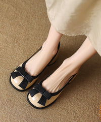 Classy Black Bow Splicing Chunky Shoes Faux Leather