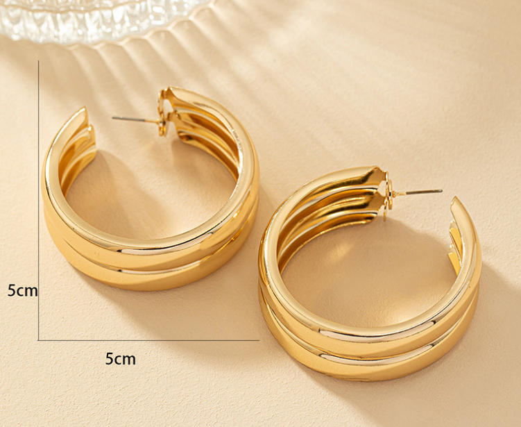 Geometric Circle Alloy Earrings