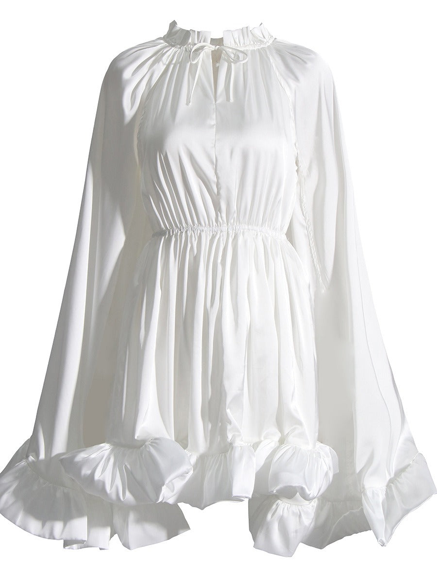 Elegant Cinched Waist Ruffle Dress