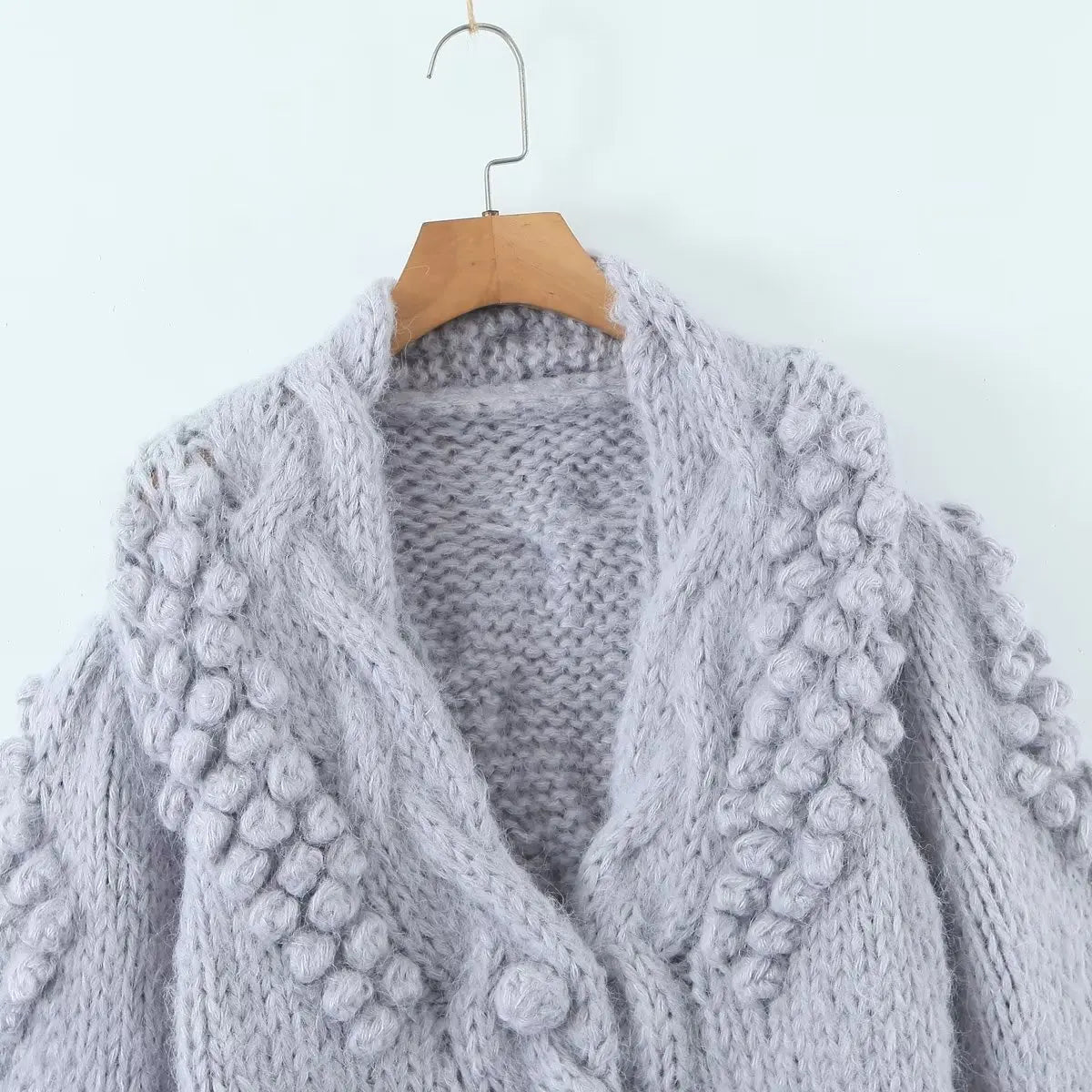 Crochet Knitted Cropped Cardigan Sweater