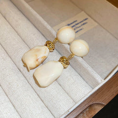 Round Irregular Resin Retro Earrings