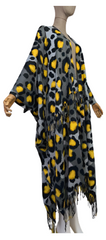 Cozy Retro Leopard Print Cardigan with Matching Scarf - WINI