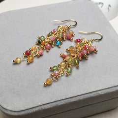 Colorful Tourmaline Dangle Earrings