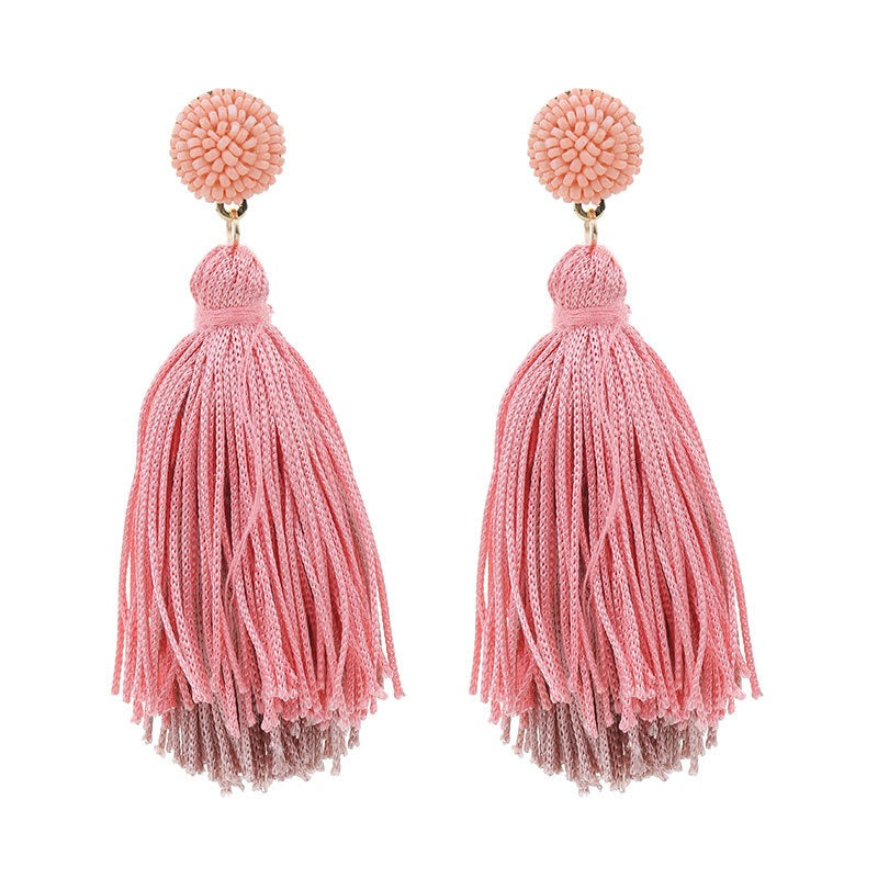 Pre Order:  Bohemian Double Layered Tassel Earrings