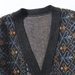 Japanese Style Jacquard Knit Cardigan
