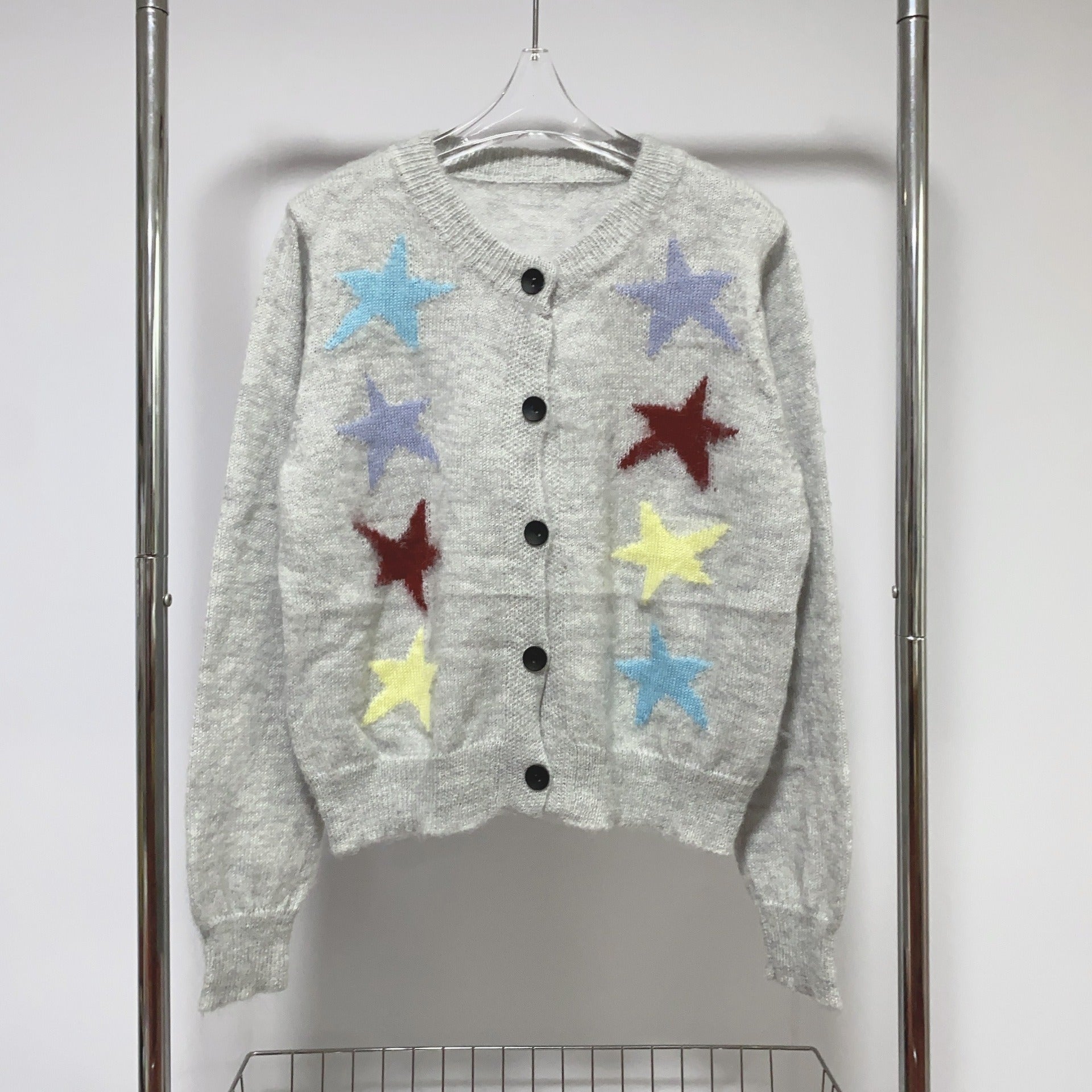 Eight Stars Button Up Knitted Sweater