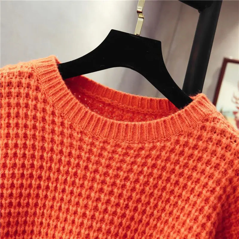 O-Neck Knitted Pullover Loose Sweater