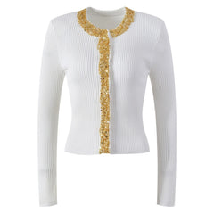Pre Order:  Beaded Sequined Knit Cardigan