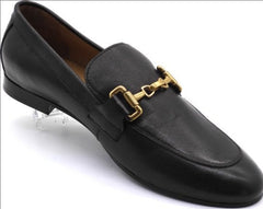 Metal Buckles Sheepskin Loafers