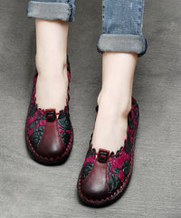 Chocolate Splicing Embossed Flat Feet Shoes For Women