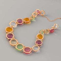 Multicolor Alloy Resin Choker Necklace