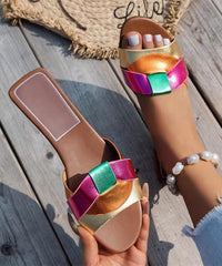 Casual Comfy Multicolor Beach Slippers Peep Toe