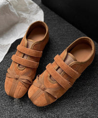 Casual Versatile Splicing Soft Flat Shoes Green Suede