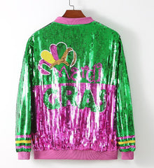 Sequin Oversized Baseball Jacket