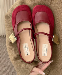 Fashion Beige Buckle Strap Splicing Slide Sandals