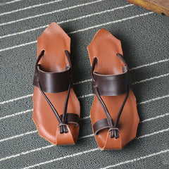 Casual Retro Leather Handmade Slippers Plus Size