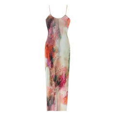 Color Blend Convertible Straps Dress