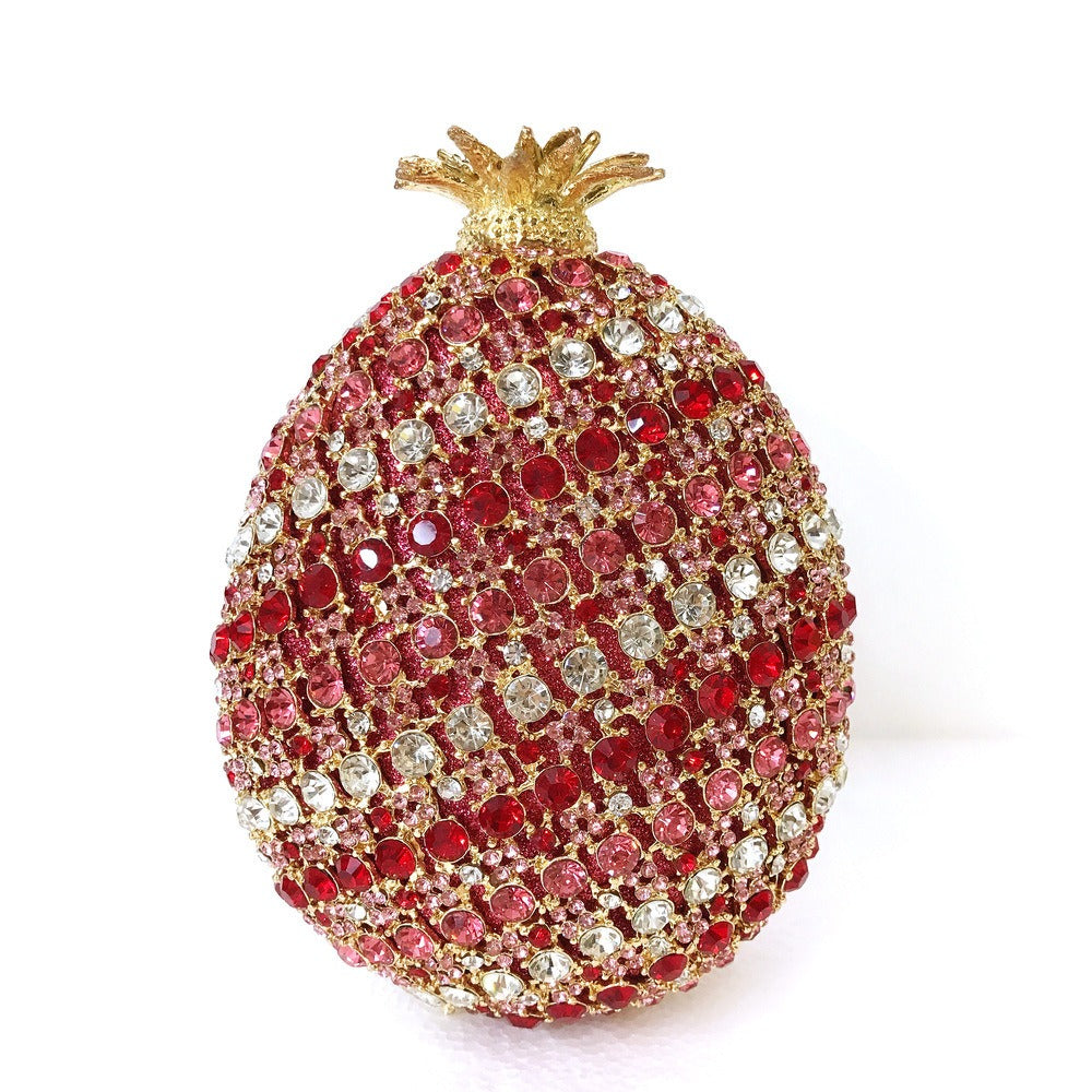 Rhinestones Pineapple Shaped Clutch Bag