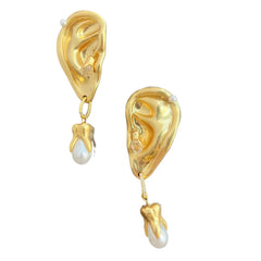 Abstract Ears Teeth Clip On Earrings