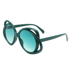 Oval Hollow Frame Sunglasses