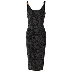 Jacquard Waistband Knitted Dress