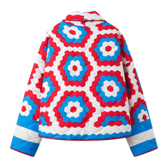 Print Loose Long Sleeved Kimono Style Coat