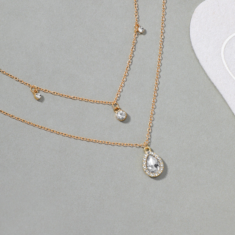 Water Drop Diamond Clavicle Chain Necklace