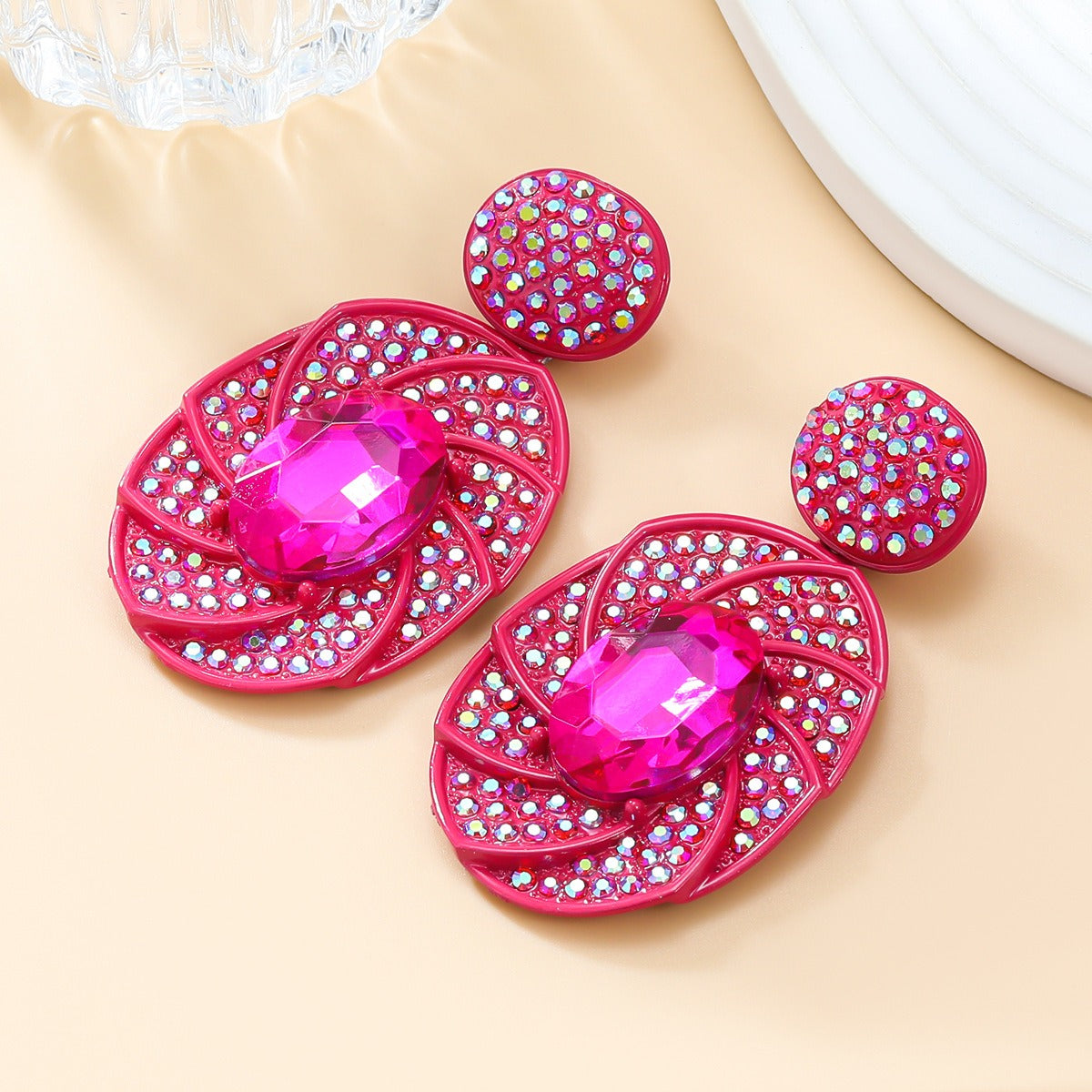 Spiral Light Rhinestone Earrings
