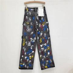 Spray Painted Graffiti Multi Pocket Cargo Jeans