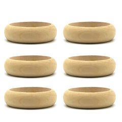 6 Pieces Blank Wood DIY Painting Bangle Bracelets