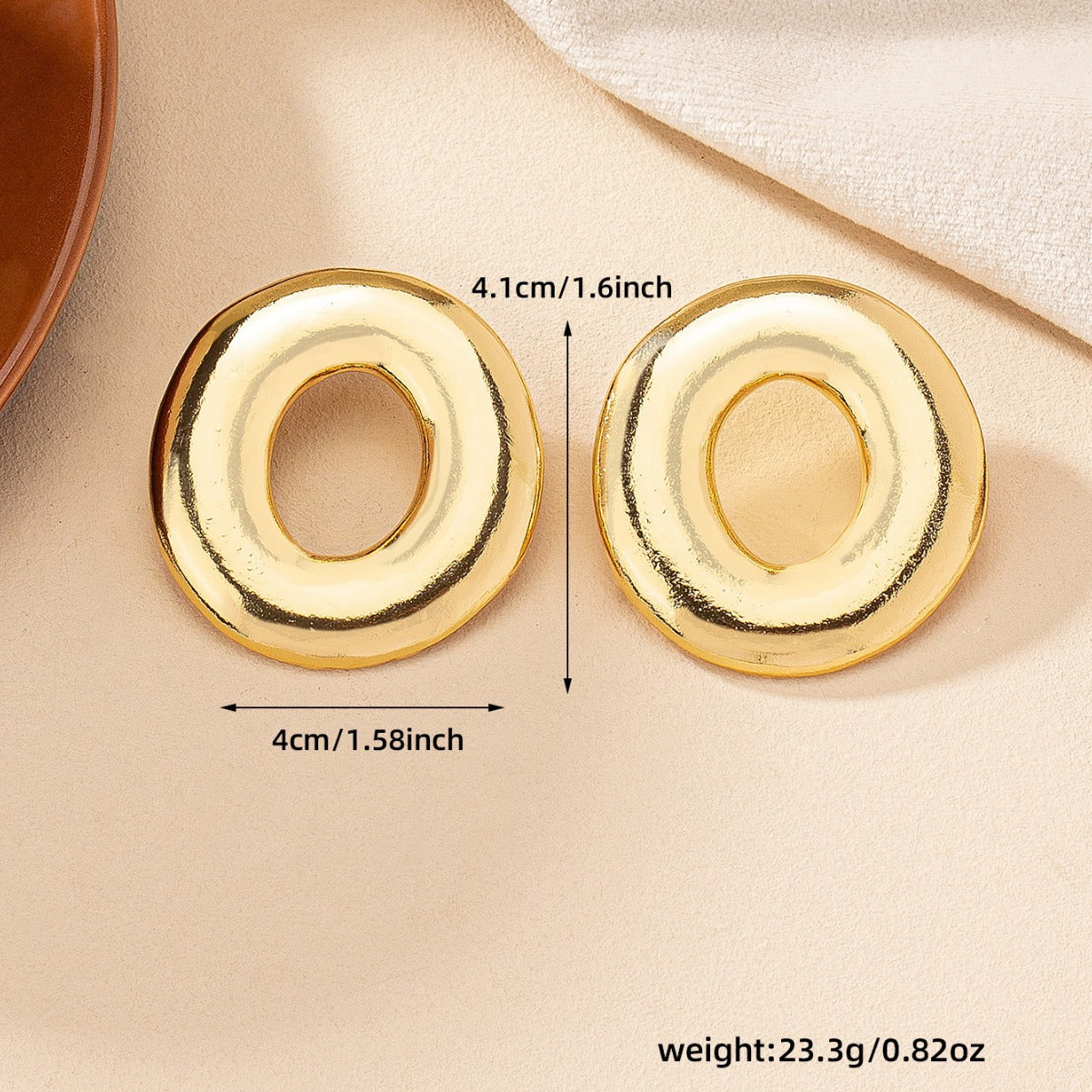 Circular Plated Stud Earrings