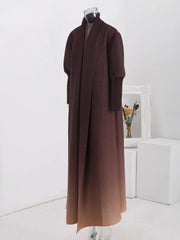 Gradient Pleated Loose Bat Sleeve Trench Coat