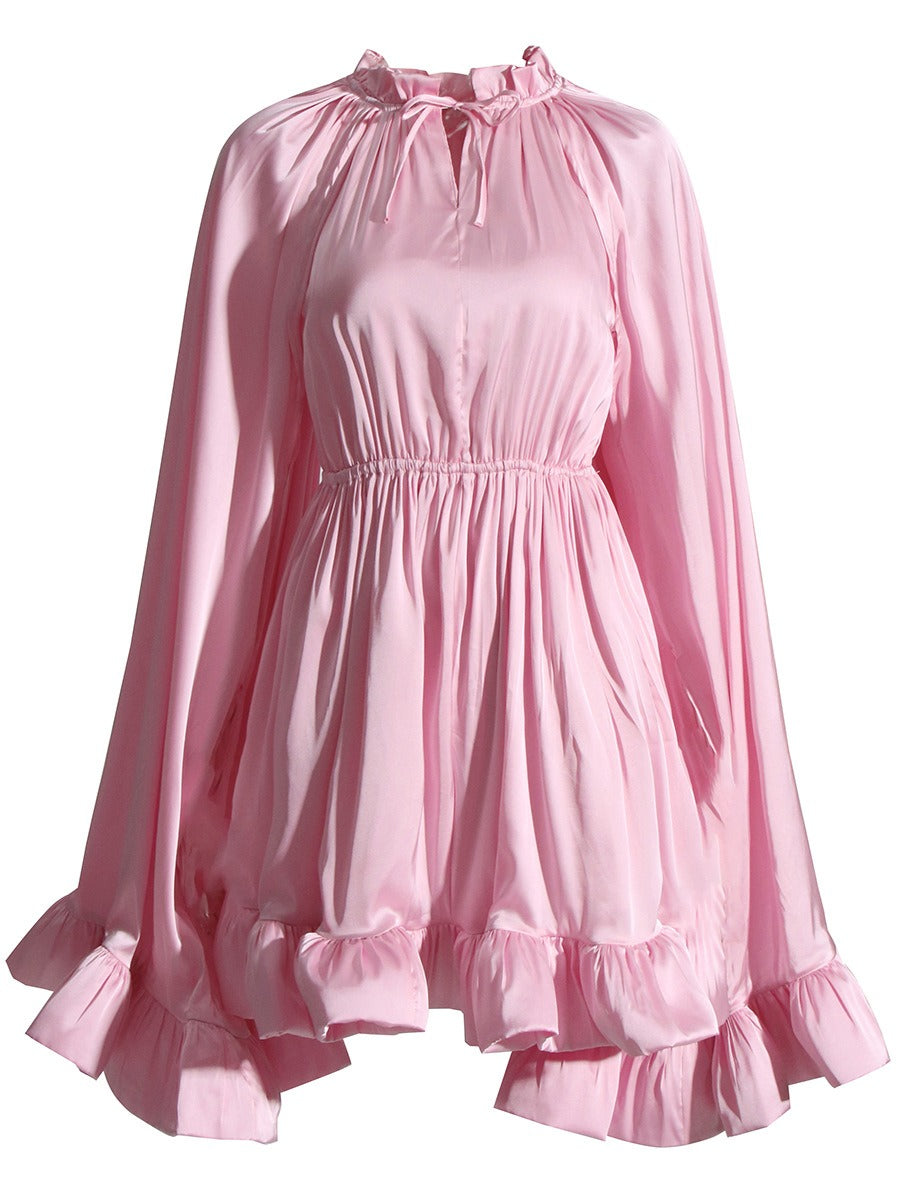 Elegant Cinched Waist Ruffle Dress