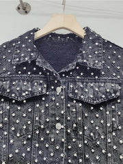 Diamond Long Sleeved Distressed Jacket