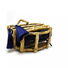 Handmade Tassel Bamboo Knot Bucket Handbag