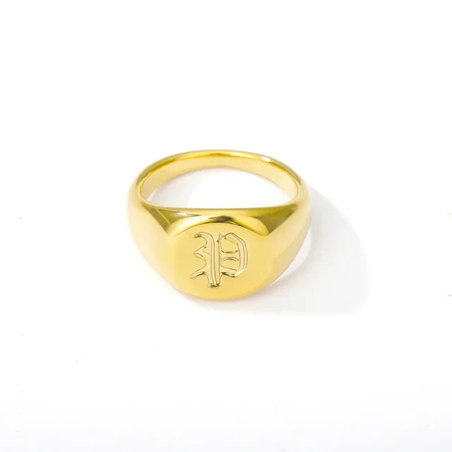 Stainless Steel A-Z Letter Initial Rings