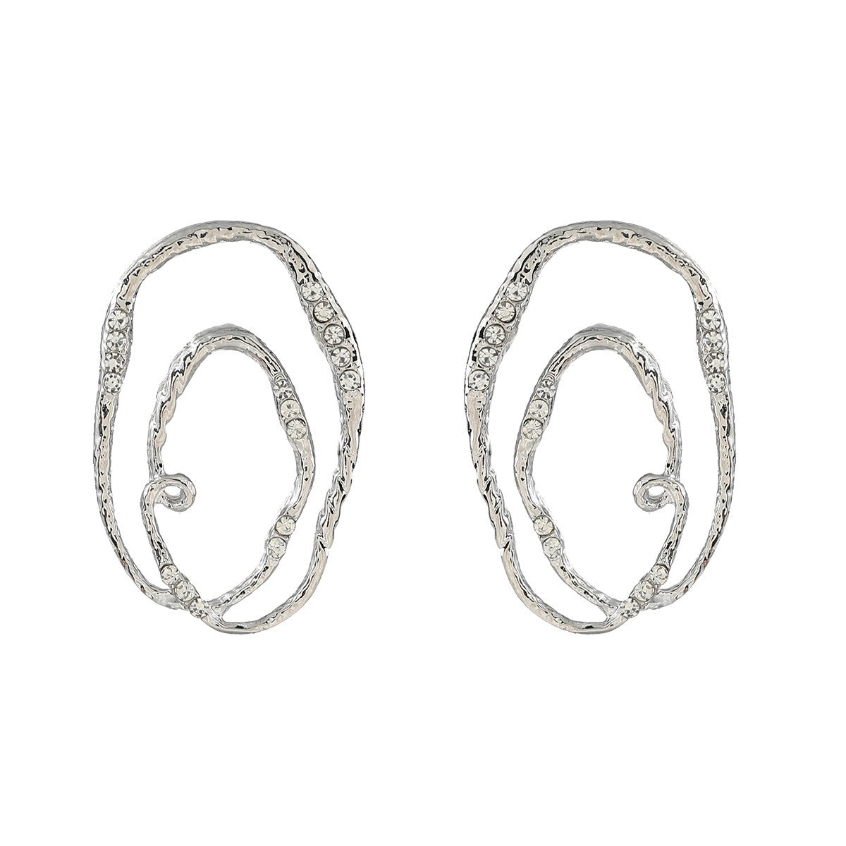 Alloy Multi-Layer Elliptical Exaggerated Earrings