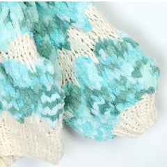 Gradient Color V-Neck Wool Knitted Cardigan