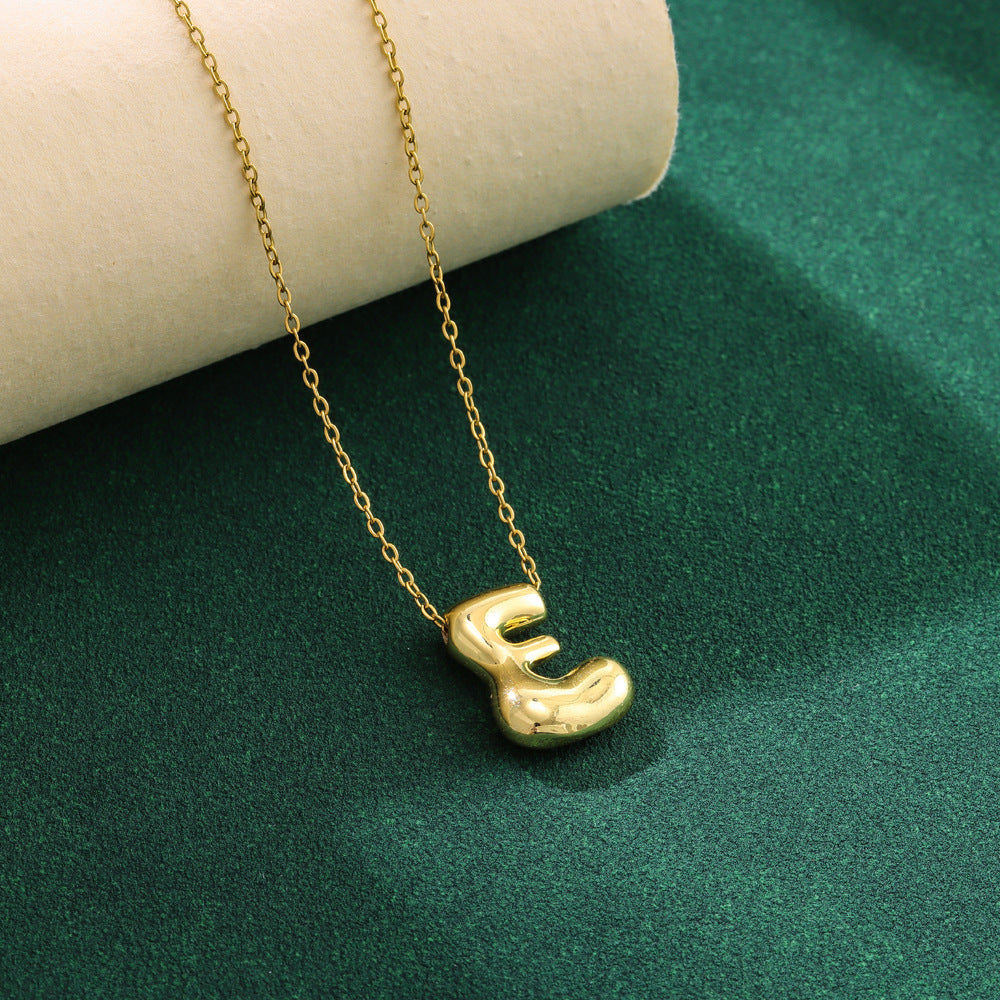 Bubble 26 English Letter Pendant Necklace