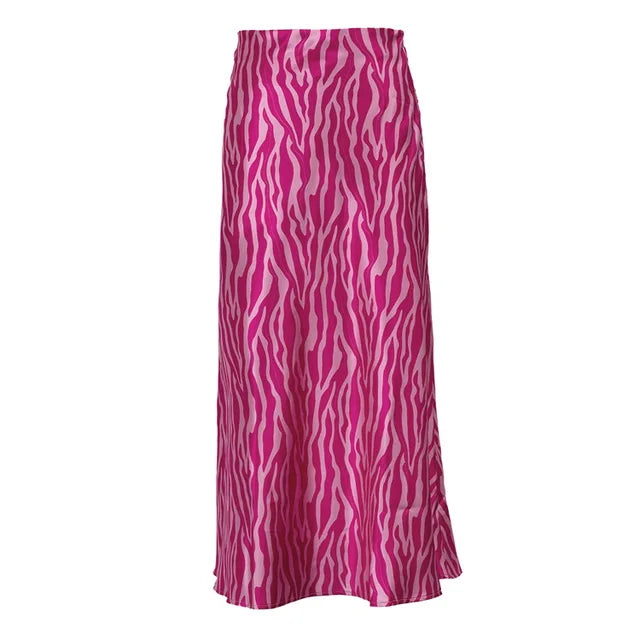 Animal Print A-Line Fishtail Skirt