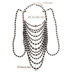 Multi Layered Chain Beaded Necklace