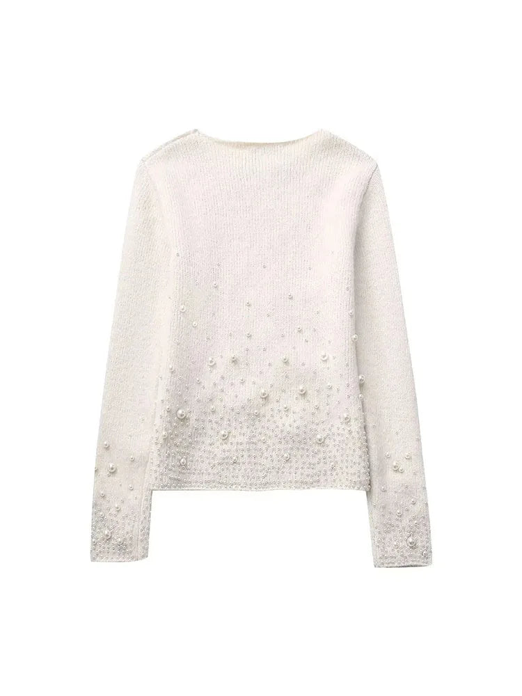 Pearly Sweater+Mini Skirt Knitted Set