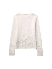 Pearly Sweater+Mini Skirt Knitted Set