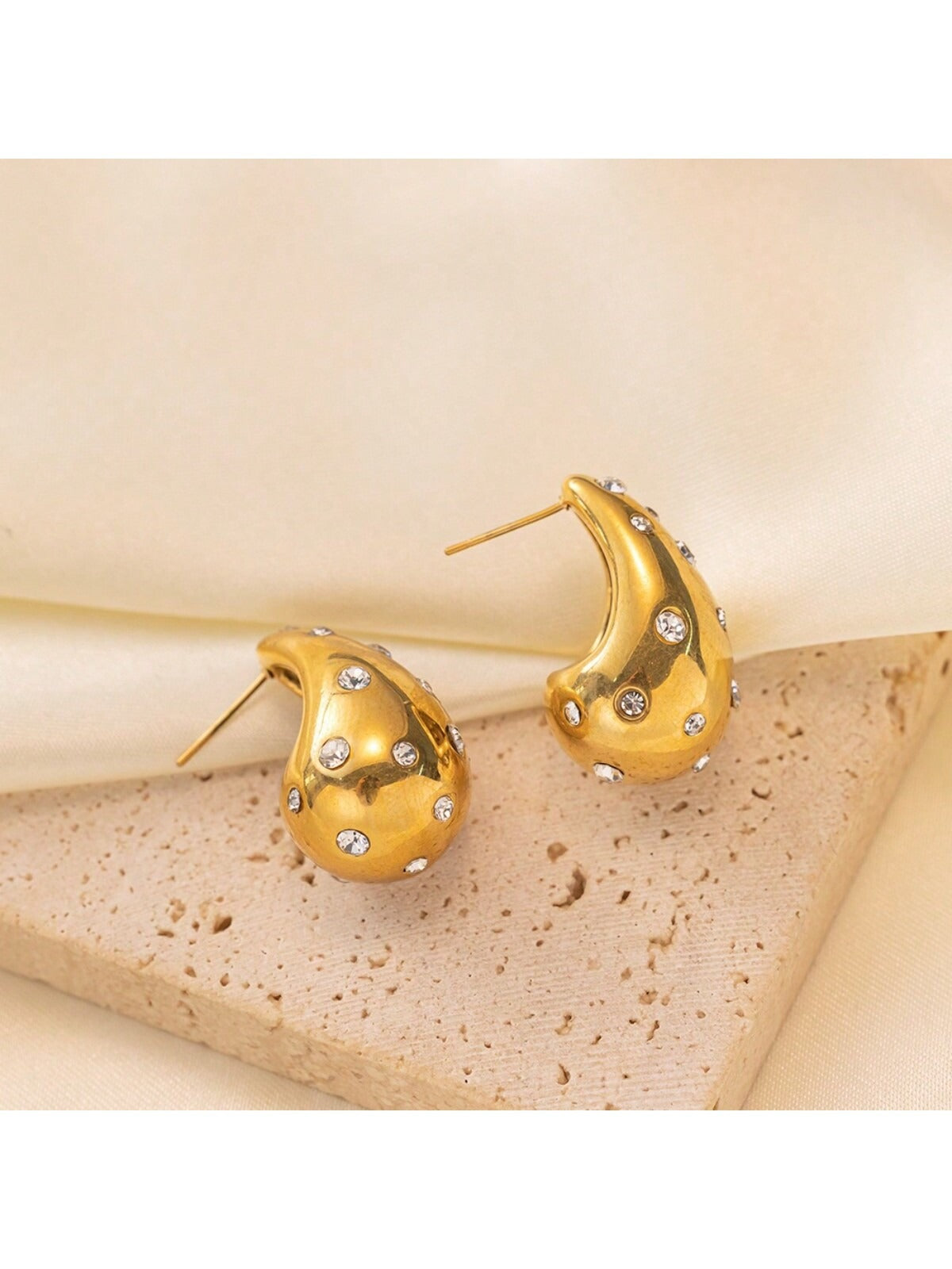 Diamond Studded Colorful Stud Earrings