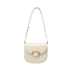 Retro Smooth Surface Buckle Saddle Bag