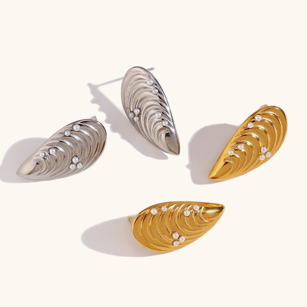 Shell Mussel Stainless Steel Earrings