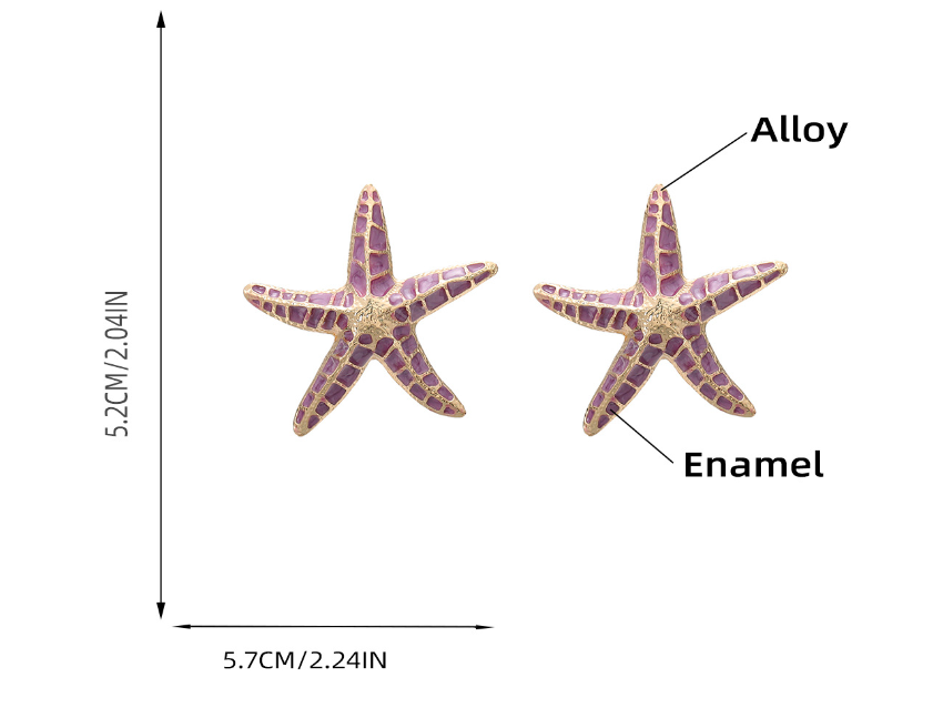 Starfish Drip Oil Earrings
