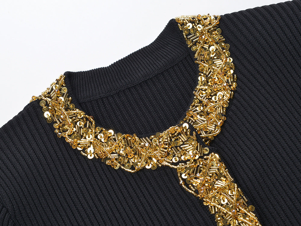 Pre Order:  Beaded Sequined Knit Cardigan